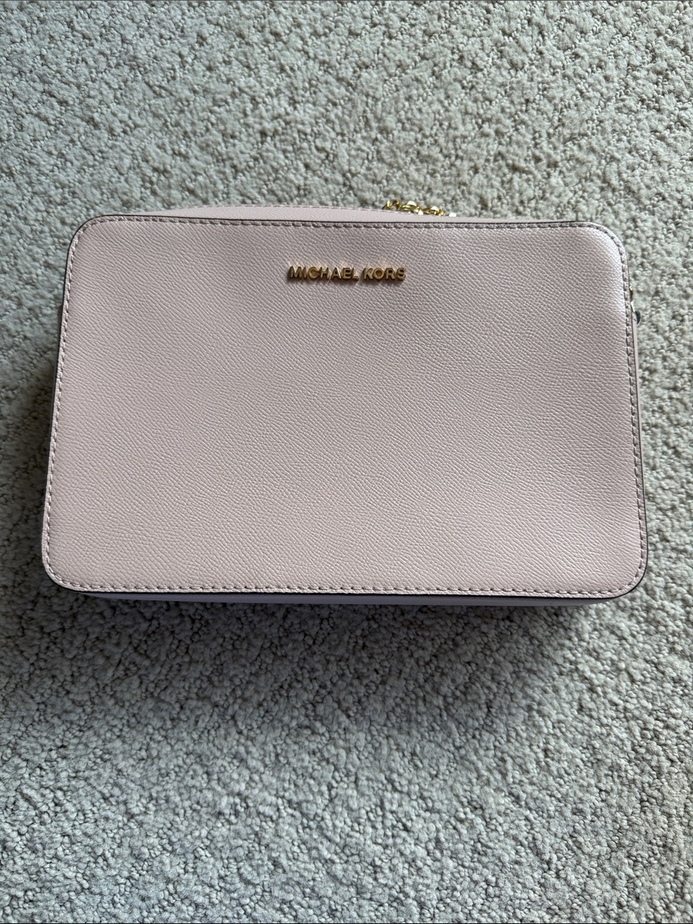 Michael Kors Blush Saffiano Leather Crossbody Bag with Gold Logo